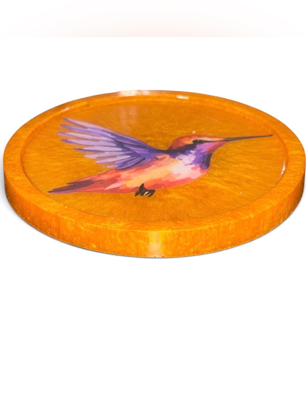 NORE'S NOVELTIES Single Round Handcrafted Coasters “HUMMINGBIRD- Round” - Picture 3 of 4